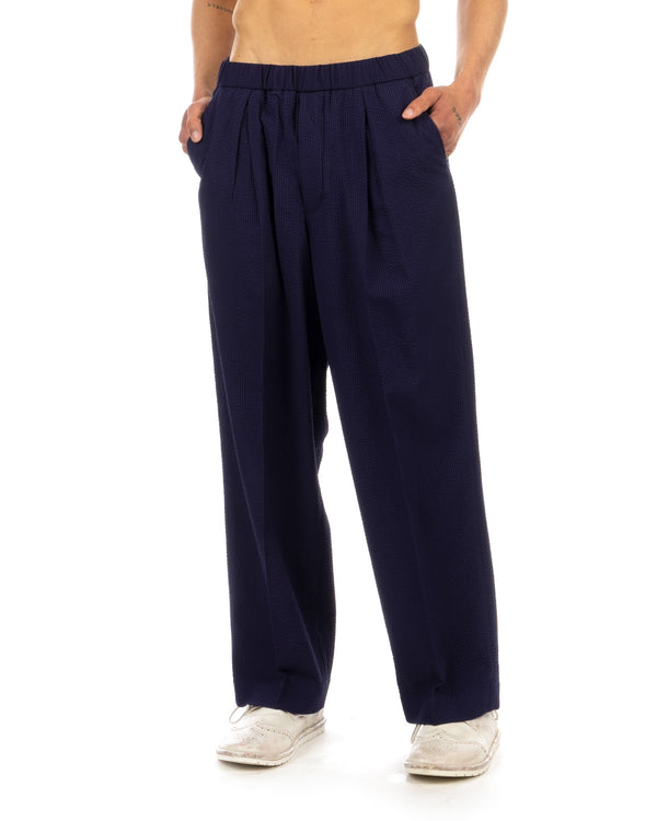 Haversack | Silk Shear Soccer Straight Easy Pants Navy - Concrete
