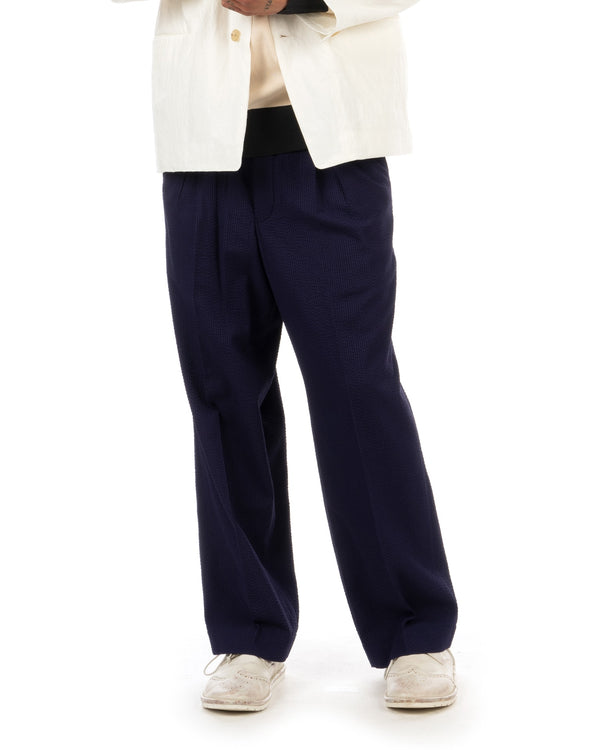 Haversack | Silk Shear Soccer Straight Easy Pants Navy - Concrete