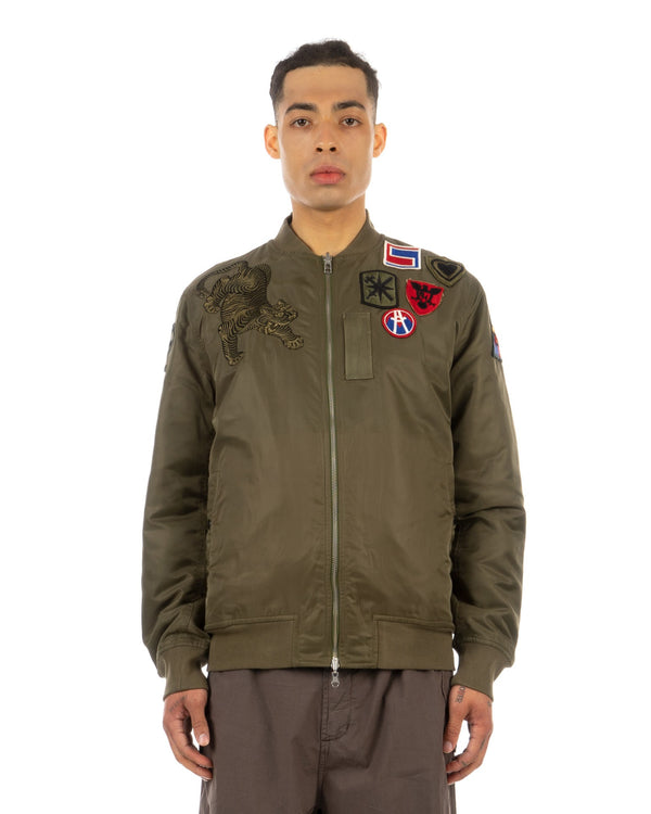 maharishi | 8046 Reversible MA-1 Bomber Jacket Olive - Concrete
