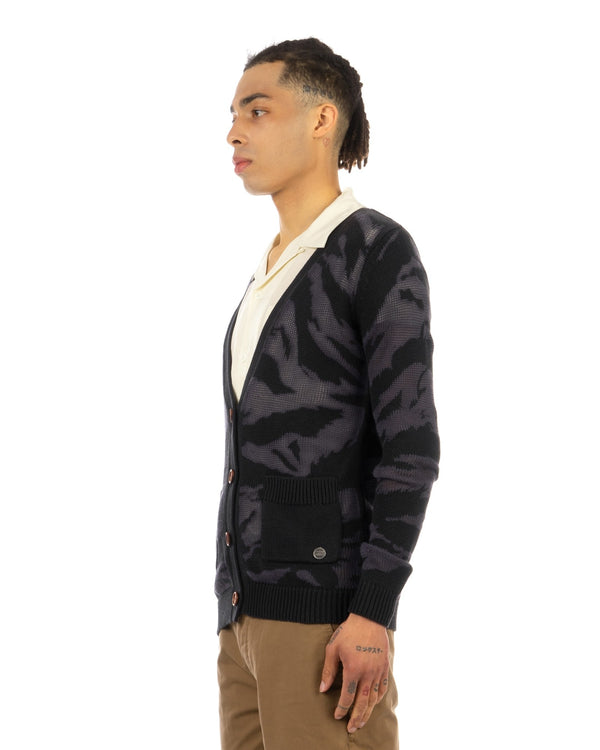Stussy | 027148 Hurricane Cardigan Black - Concrete
