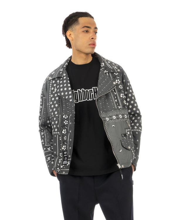 NEIGHBORHOOD | Bandana Chopped Riders Jacket Gray - Concrete