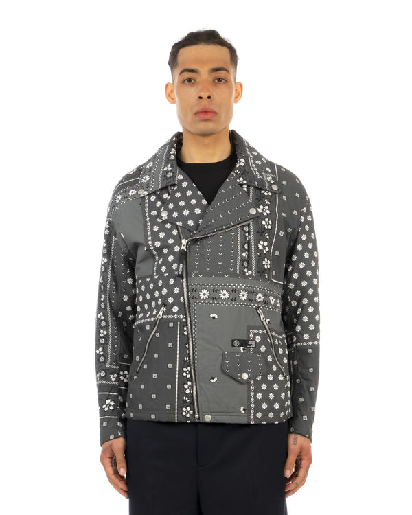 NEIGHBORHOOD | Bandana Chopped Riders Jacket Gray - Concrete