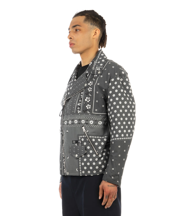 NEIGHBORHOOD | Bandana Chopped Riders Jacket Gray - Concrete