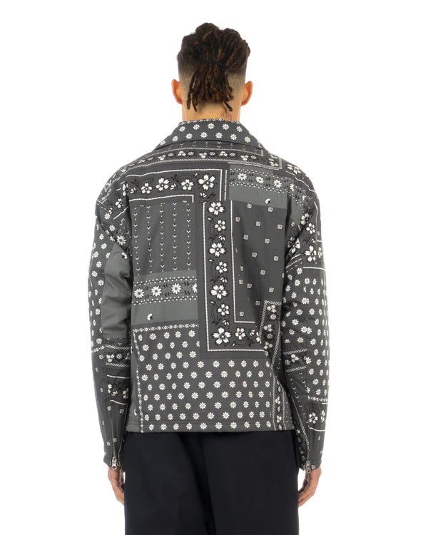 NEIGHBORHOOD | Bandana Chopped Riders Jacket Gray - Concrete
