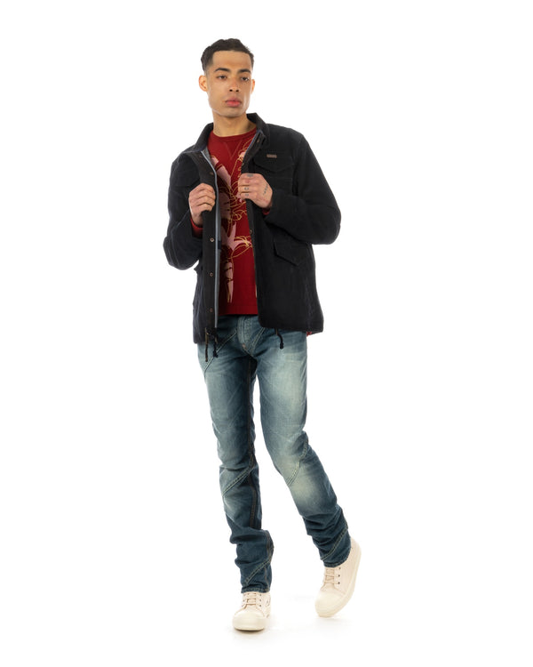 Staple | Krewston Corduroy M-65 Jacket Navy - Concrete