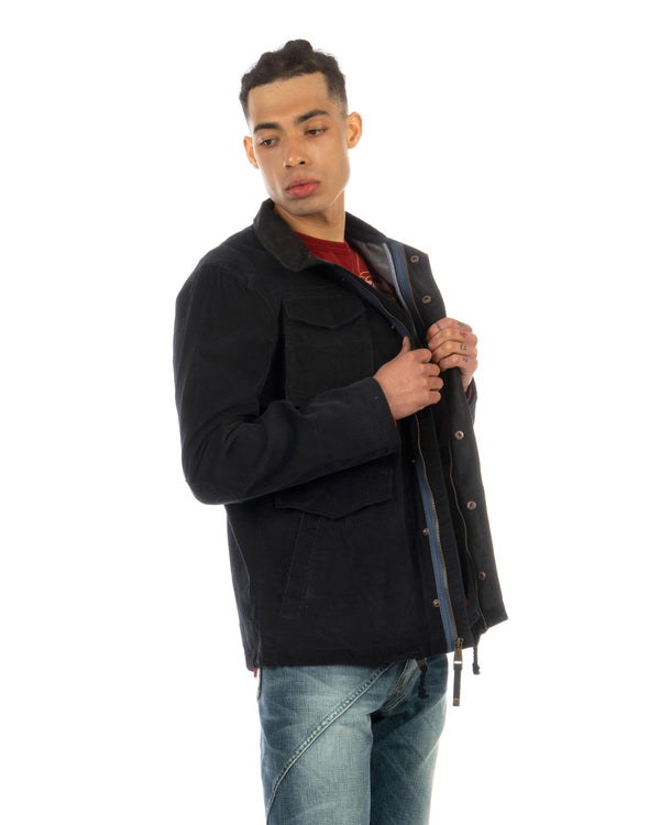 Staple | Krewston Corduroy M-65 Jacket Navy - Concrete