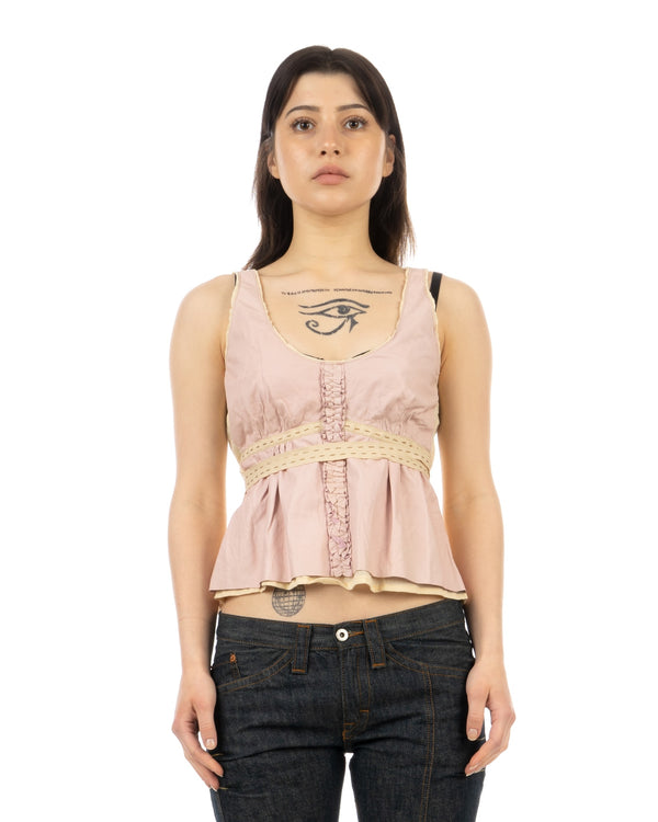 Michiko Koshino Jeans | MA1089 Leather top - Concrete