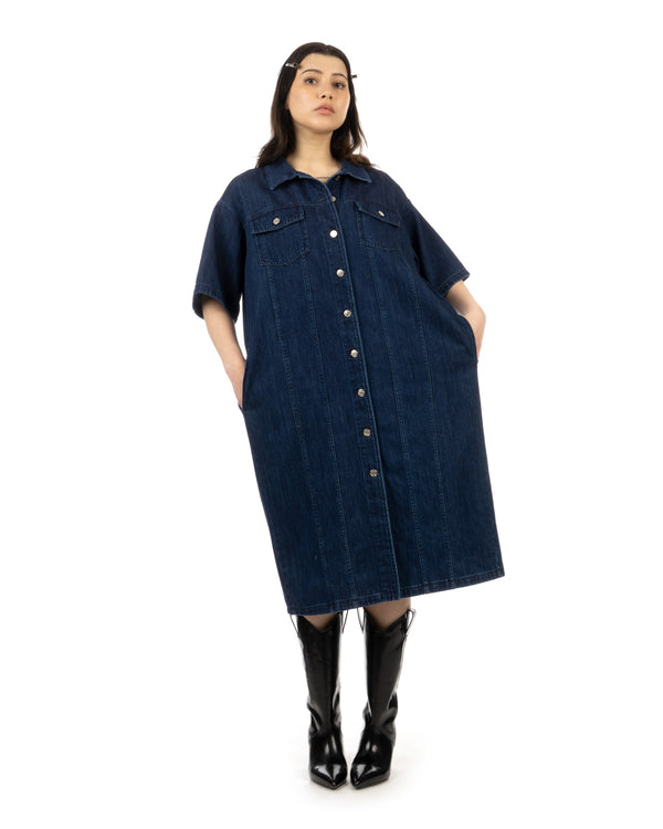 FACON JACMIN | Robyn Shirt Dress Navy - Concrete
