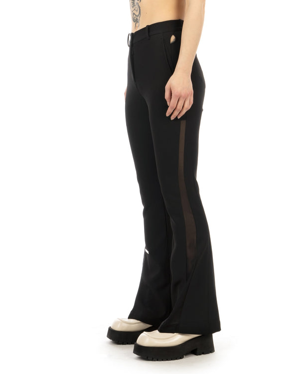 C2H4 | W Streamline Arc Panelled Haze Trousers Solemn Black - Concrete
