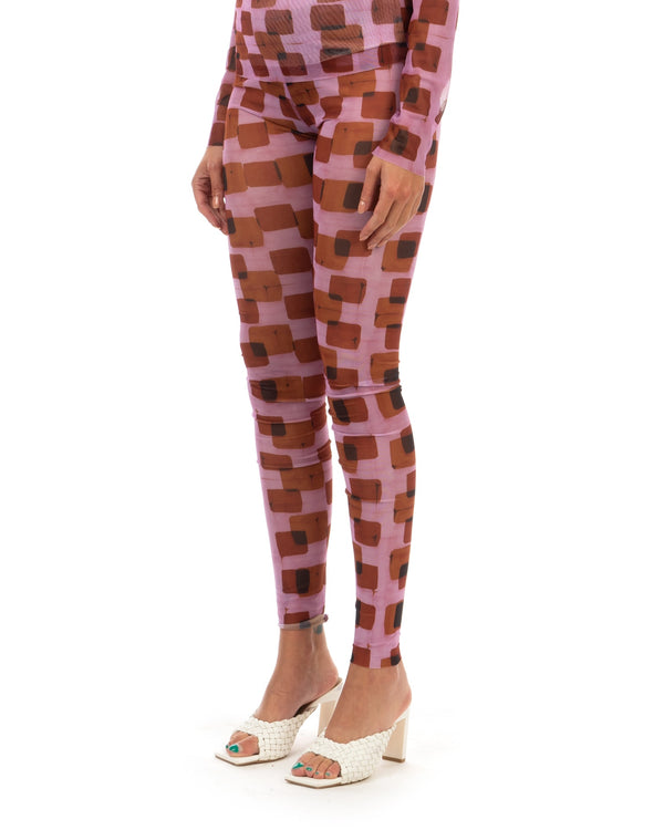 Henrik Vibskov | Mesh Leggings Pink Cubes - Concrete
