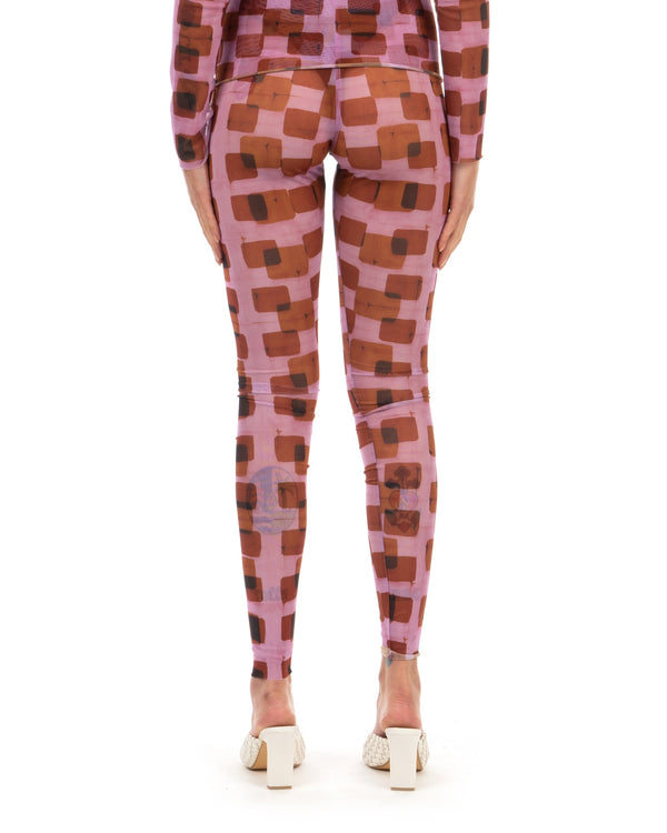 Henrik Vibskov | Mesh Leggings Pink Cubes - Concrete