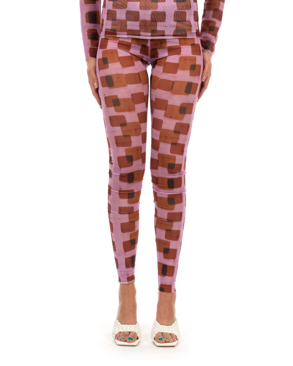 Henrik Vibskov | Mesh Leggings Pink Cubes - Concrete