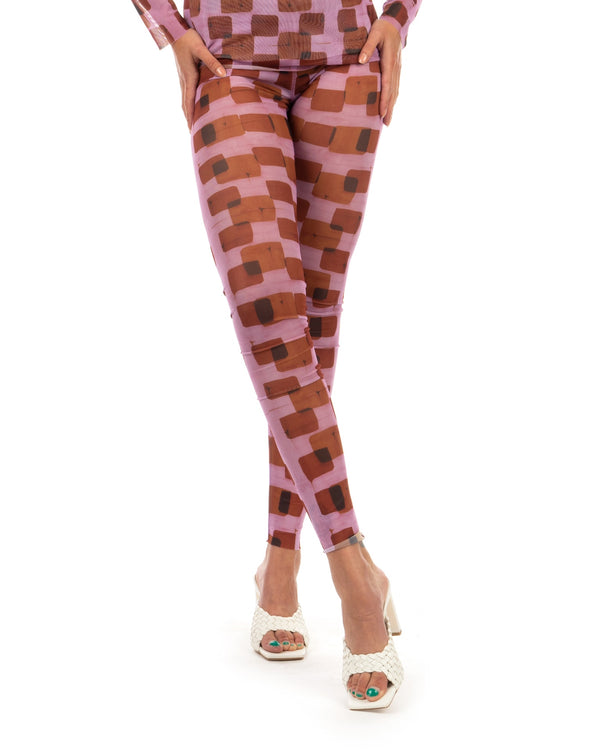 Henrik Vibskov | Mesh Leggings Pink Cubes - Concrete