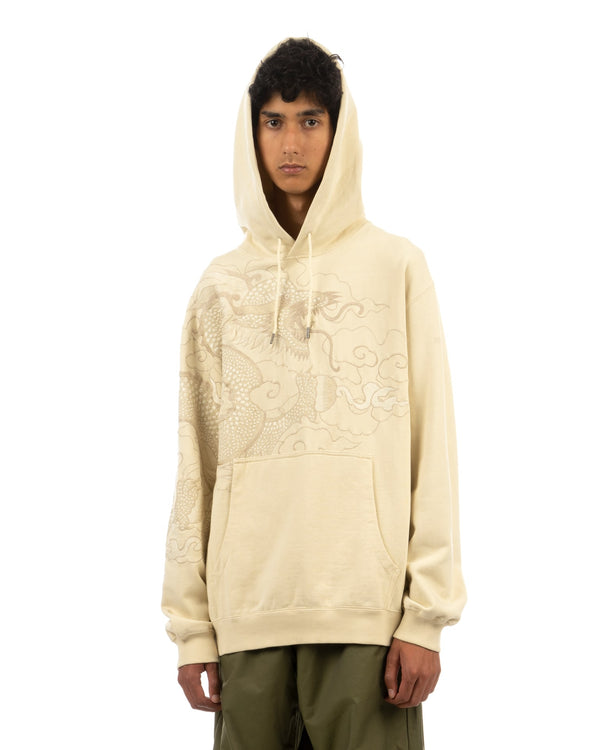 maharishi | 8132 Tibetan Dragon Hoodie Ecru - Concrete