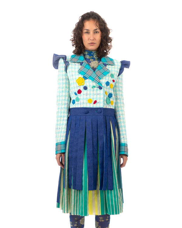 SHUTING QIU | Tassel Jacket Blue Stripe / Navy - Concrete