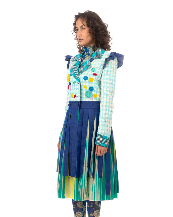 SHUTING QIU | Tassel Jacket Blue Stripe / Navy - Concrete