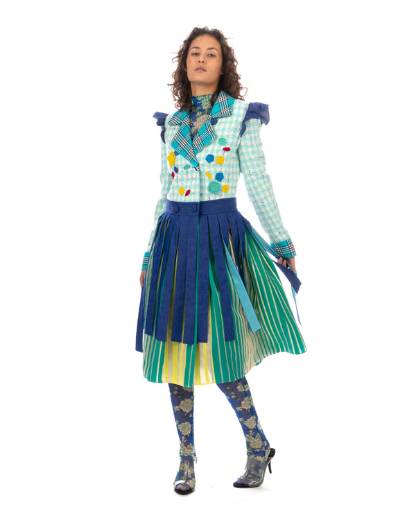 SHUTING QIU | Tassel Jacket Blue Stripe / Navy - Concrete