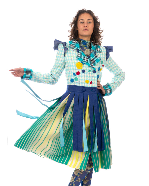 SHUTING QIU | Tassel Jacket Blue Stripe / Navy - Concrete