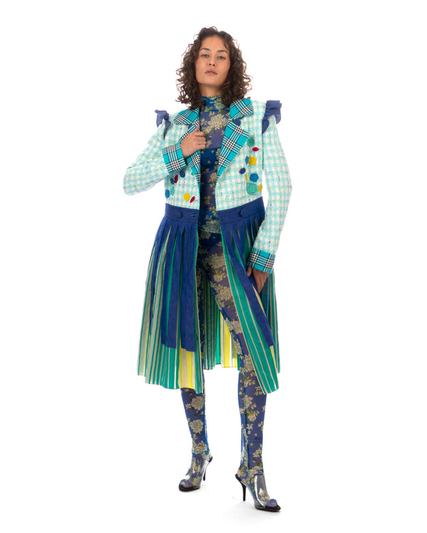 SHUTING QIU | Tassel Jacket Blue Stripe / Navy - Concrete