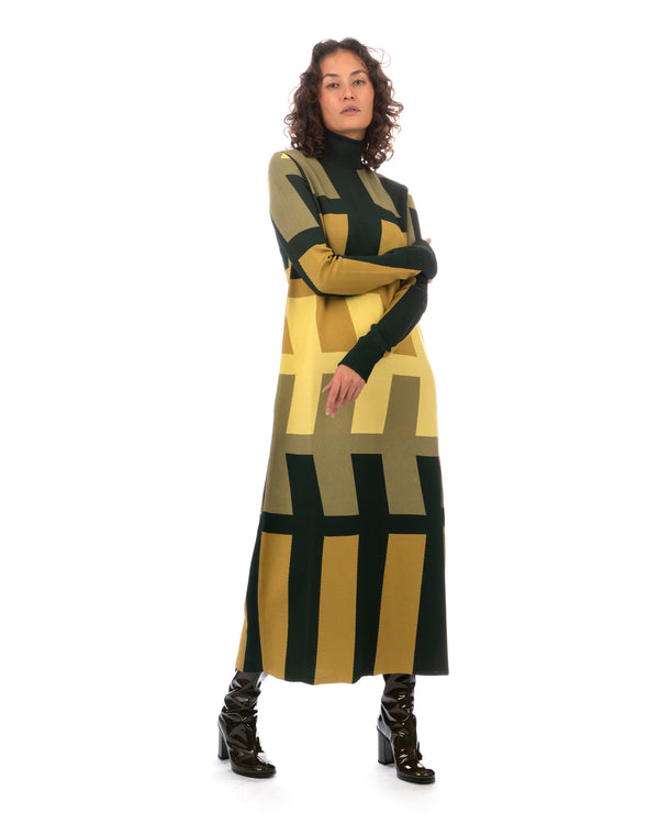 Colville | Arrow Knit Dress Yellow / Mustard - Concrete
