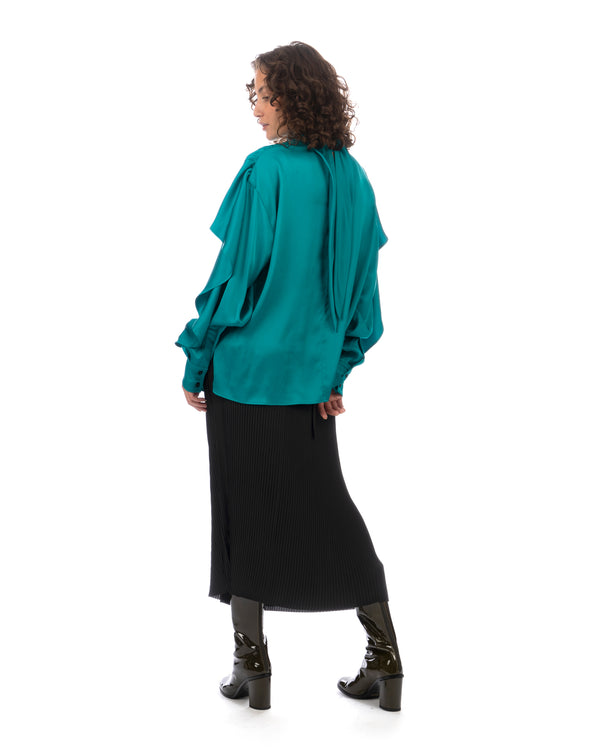 Henrik Vibskov | Satellite Plissé Skirt Black - Concrete