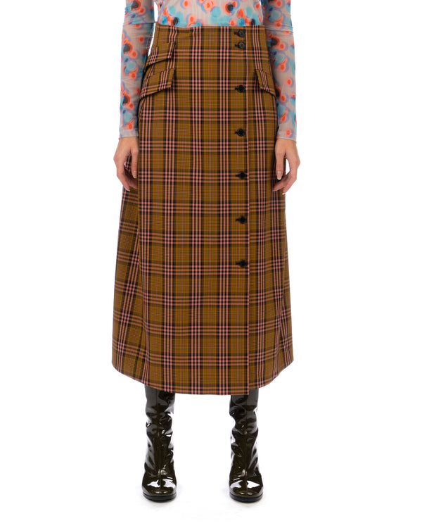 Henrik Vibskov | Crackle Suit Skirt Multi Checks - Concrete