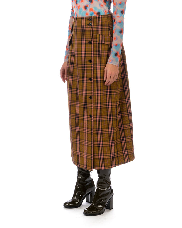 Henrik Vibskov | Crackle Suit Skirt Multi Checks - Concrete