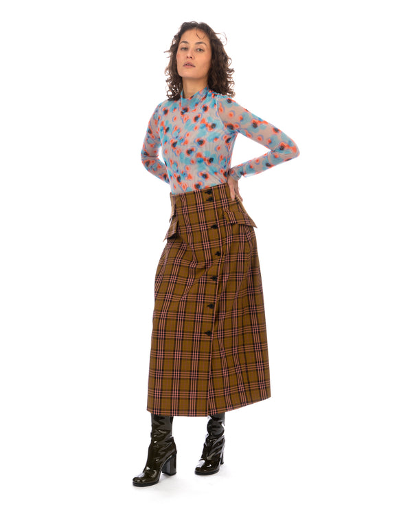 Henrik Vibskov | Crackle Suit Skirt Multi Checks - Concrete