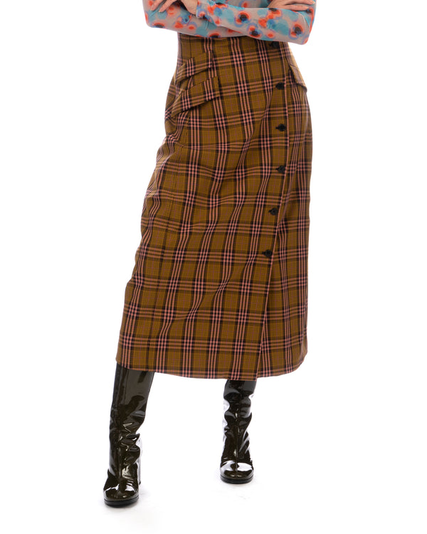 Henrik Vibskov | Crackle Suit Skirt Multi Checks - Concrete