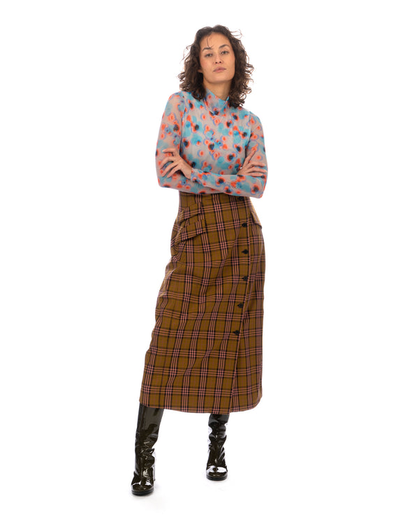 Henrik Vibskov | Crackle Suit Skirt Multi Checks - Concrete