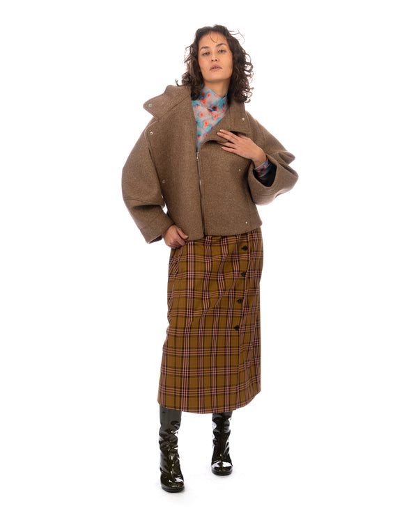 Henrik Vibskov | Crackle Suit Skirt Multi Checks - Concrete