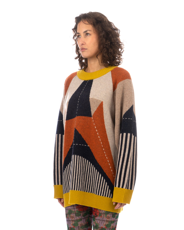 Henrik Vibskov | Paper Plane Roundneck Brown - Concrete