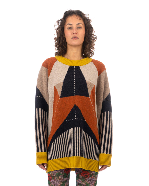 Henrik Vibskov | Paper Plane Roundneck Brown - Concrete