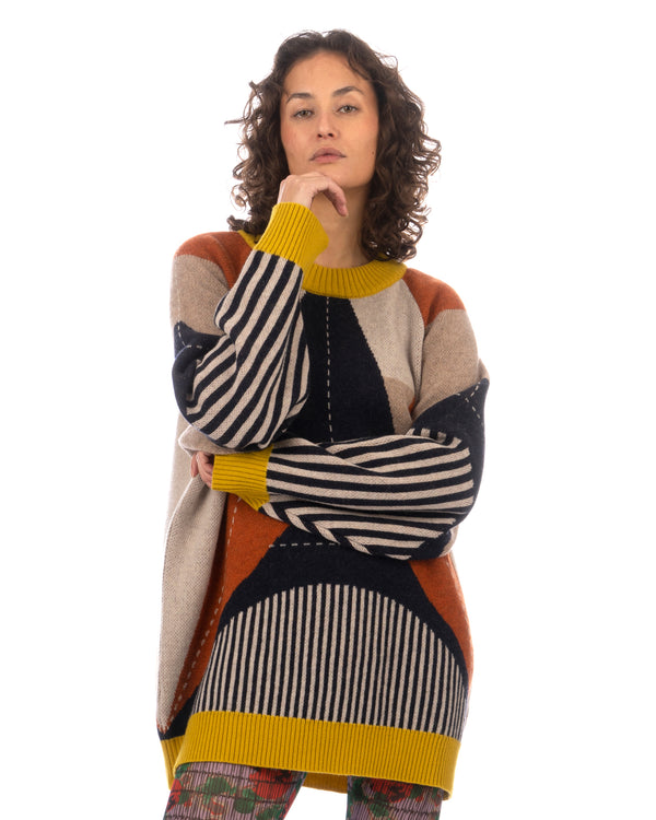 Henrik Vibskov | Paper Plane Roundneck Brown - Concrete