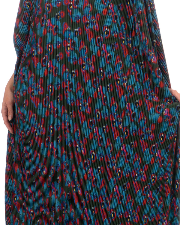 Henrik Vibskov | Satellite Plissé Kaftan Dark Moon Flowers - Concrete