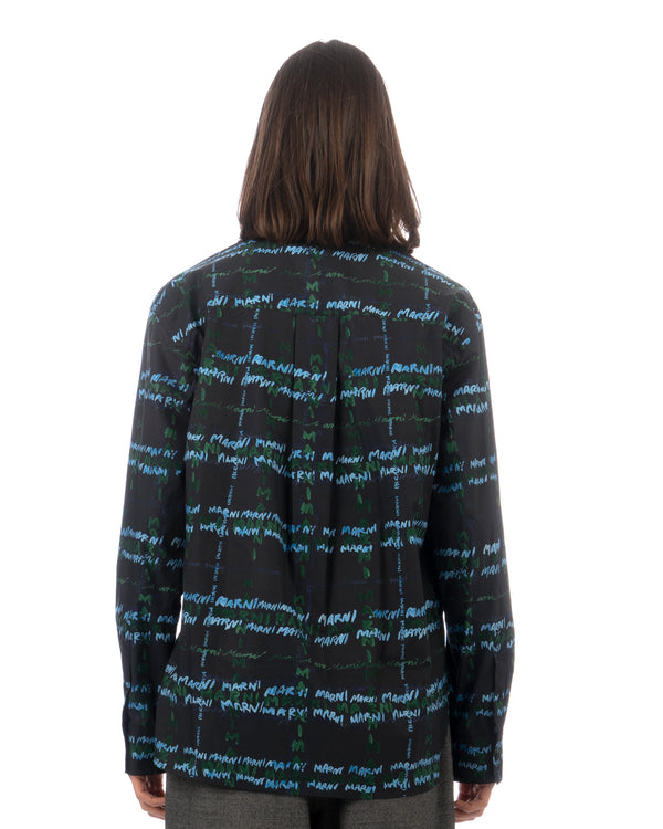 Marni | Crossroads Poplin Shirt Black - Concrete