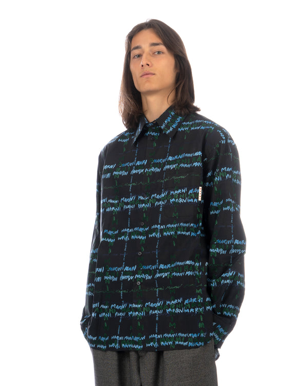 Marni | Crossroads Poplin Shirt Black - Concrete