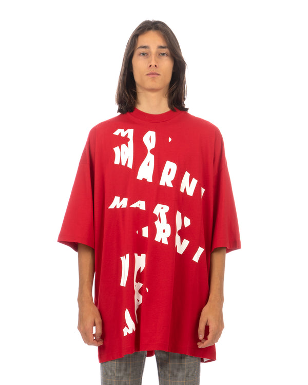 Marni | Scanned Logo T-Shirt Crimson - Concrete
