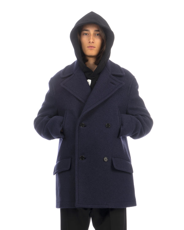 Marni | Felted Boucle' Coat Ink - Concrete