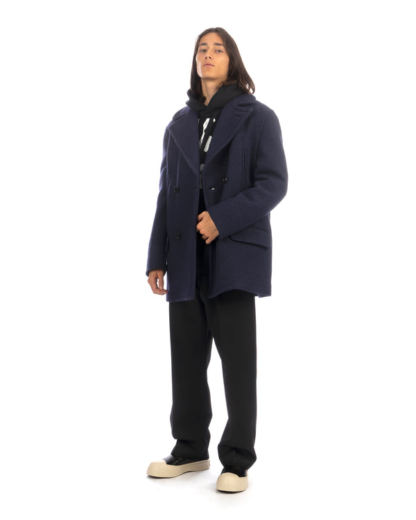 Marni | Felted Boucle' Coat Ink - Concrete