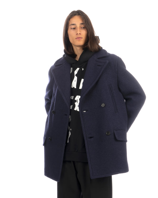 Marni | Felted Boucle' Coat Ink - Concrete