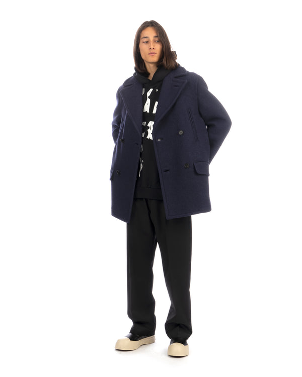 Marni | Felted Boucle' Coat Ink - Concrete