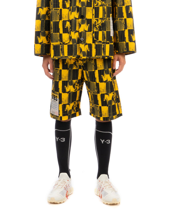 Henrik Vibskov | Wheel Quilt Shorts Yellow / Black - Concrete