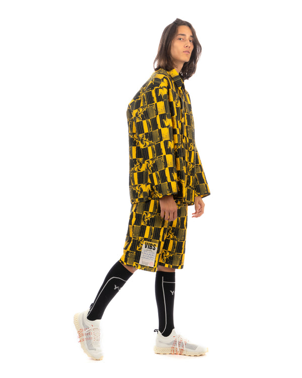 Henrik Vibskov | Wheel Quilt Shorts Yellow / Black - Concrete