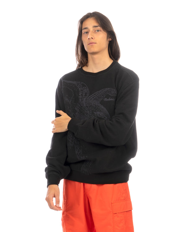 maharishi | 4102 Winter Eagle Embroidered Crewneck Black - Concrete