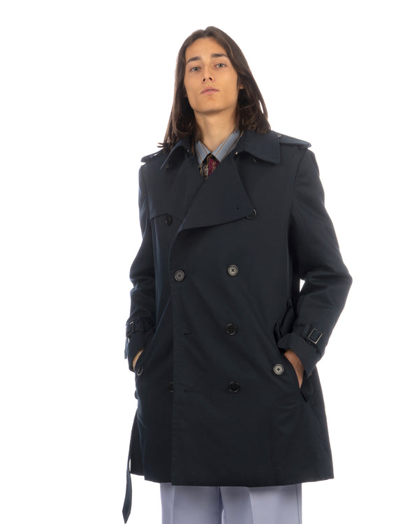 VIKTOR&ROLF | Double-Breasted Trench Coat Navy - Concrete