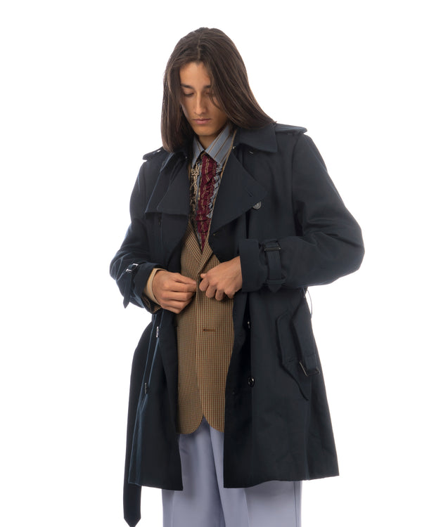 VIKTOR&ROLF | Double-Breasted Trench Coat Navy - Concrete