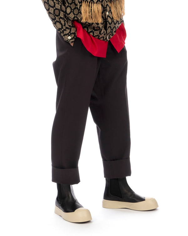 Haversack | Impleat Narrow Straight Pants Black - Concrete