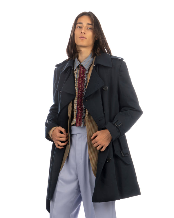 VIKTOR&ROLF | Double-Breasted Trench Coat Navy - Concrete