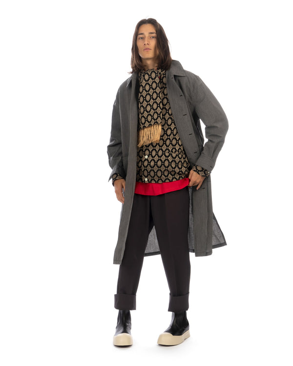 Haversack | French Collar Shirt Coat Gray - Concrete
